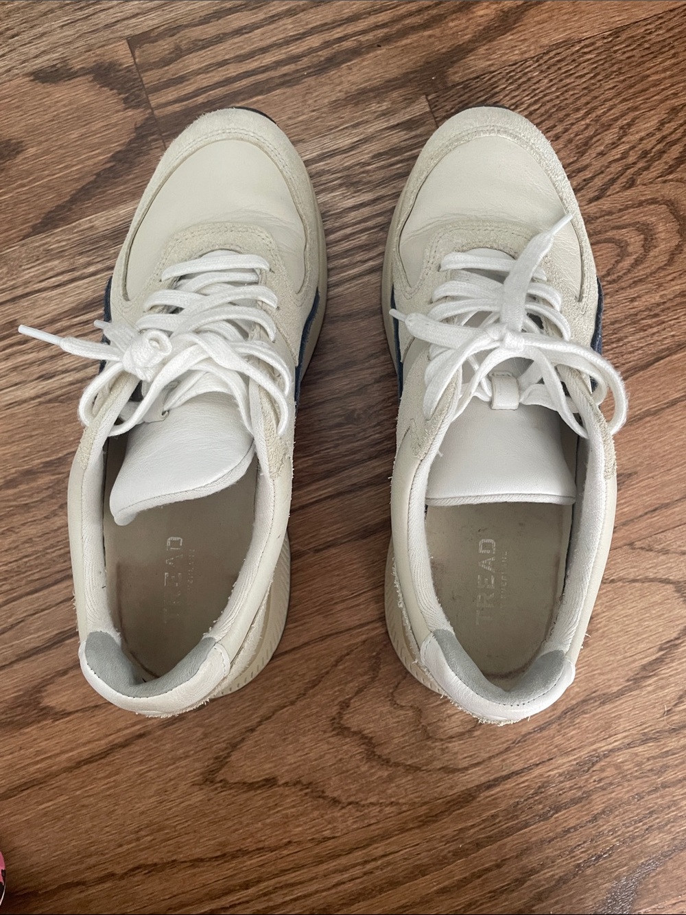 Everlane Cream And Navy Low-Top Sneakers View 2